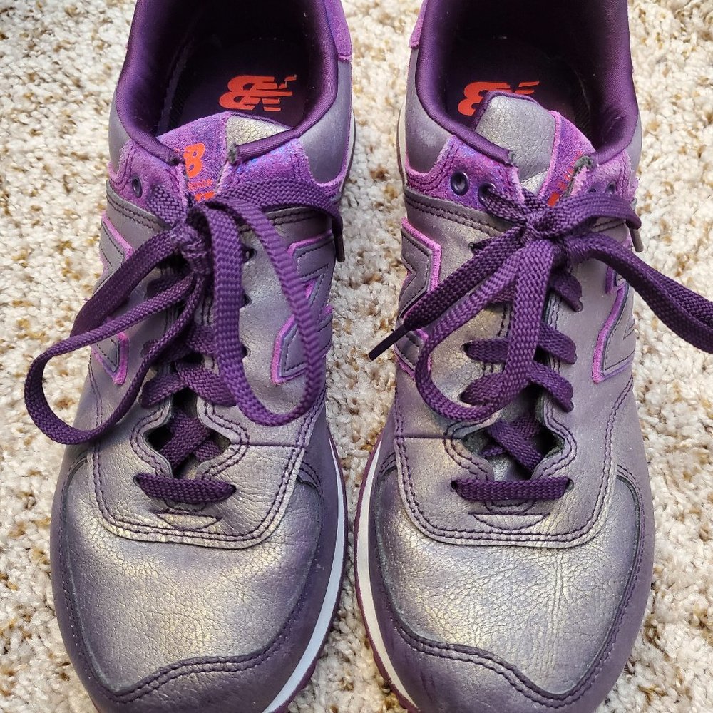 New Balance 574 Purple Metallic Sneakers